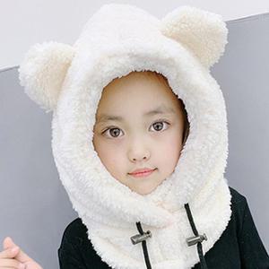 곰돌이 후드넥워머 5color 아동 남아 여아 어린이 초등 방한 겨울 양털 벨벳 모자 넥후드 마스크