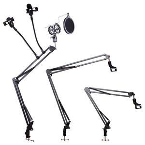 마이크 스탠드 탁상용 거치대 콘덴서 붐 자바라 방송용 마이크스텐드 관절형 스마트폰 인터넷