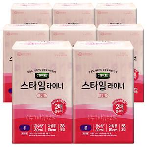 디펜드 스타일 라이너 무향 롱 28Px8팩 여성용 흡수량 30ml