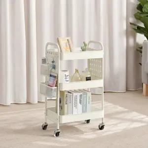 타공보드 트롤리 3단 웨건 수납장 선반 주방 수납함 이동식 서스펜션 북카트 철제 협탁 미용실 튼튼한