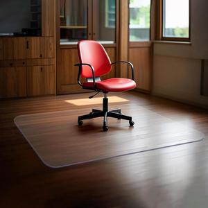경목 바닥용 순안 사무실 의자 매트, 63인치 x 51인치 0.08인치 투명 바닥 두께의 헤비 듀티 컴퓨터 및 책상 보호 매트