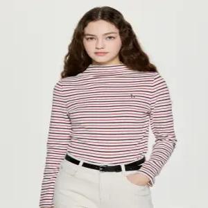 헤지스 여성 25FW [ONLINE EXCLUSIVE]하프 터틀넥 스트라이프 티셔츠 크림 HSTS5DP01CR