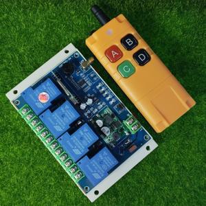 산업용 섹터 RF 무선 원격 제어 스위치 시스템, 300m-1000m 장거리 송신기, DC 12V, 36V, 4CH, 10A