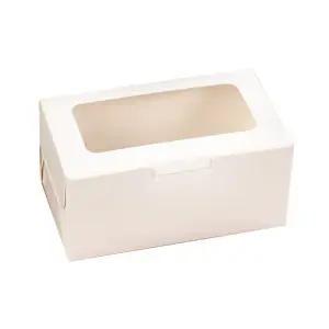 선물포장 상자 투명창 단상자 답례품 포장박스 2구 흰색