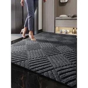 대형 사무실 야외 발매트 현관 바닥매트 입구 러그 다이아몬드 패턴 그레이 50x80cm