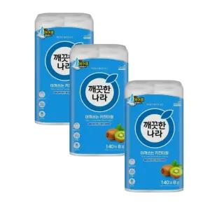 깨끗한나라 데일리 아껴쓰는 키친타올 140매,8롤,3팩
