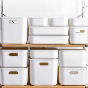 [1+1]가규 모던 라운드 리빙박스 M-HALF사이즈 국내생산 펜트리정리함 수납박스