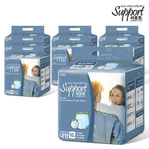 서포트 성인용기저귀 슬림 팬티 남녀공용 대형 10매x8팩