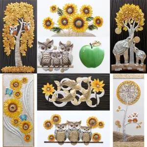 돈들어오는액자 해바라기 부엉이 코끼리  돼지 돈나무 잉어 구어도 사과 입체그림 거실현관 주방 재물운 금전운 풍수지리 벽장식 홈데코장식품 센스있는 집들이 결혼신혼 입주이사 개업식선물