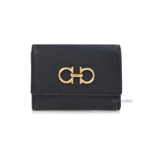[라벨루쏘] [페라가모] FW25 여성 트리폴드 반지갑 22 0862 NERO 0779894
