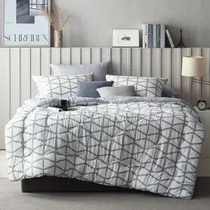 [벨리에르] 모던테일 ED 소프트플란넬 이불 베개커버 세트(퀸)