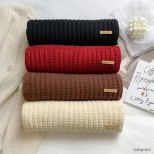 도톰한 골지 니트 넥워머 남녀공용 커플 방한 겨울 목도리 블랙 레드 아이보리