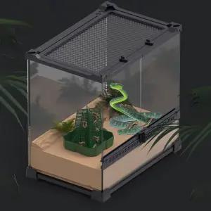 [제이커머스]파충류 탈출 방지 먹이케이스 도마뱀 키우기 소형 파충류사육장 크레스티드게코먹이 크레스티