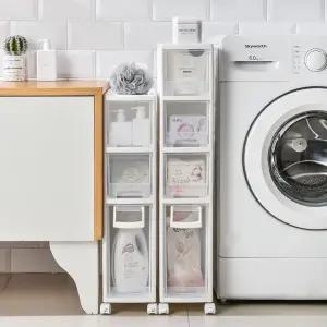 얇은수납장 냉장고 세탁기 틈새장 이동식 틈새수납장