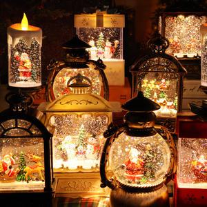 크리스마스 워터볼 무드등 스노우볼 오르골 LED 선물 산타 눈사람 장식 소품 조명