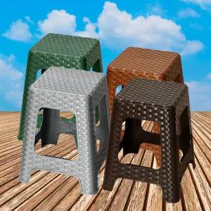 플라스틱 사각 뱀부의자 5개/간이의자 프라스틱 간의 보조 대나무 야외 편의점 포장마차 사각 이동식 포차 행사용 콘서트 공연장 캠핑