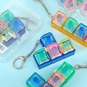 불빛 테트리스 투명 딸깍이 키링 3000 랜덤 (753) 키캡