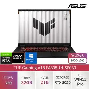ASUS TUF Gaming A18 게이밍노트북 AMD라이젠7 RTX5050 32GB/ 2TB/ 윈도우11 FA808UH-S8030