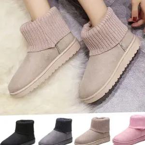 여성 털 부츠 데일리 니트 짧은 여성 방한 부츠 겨울 미들