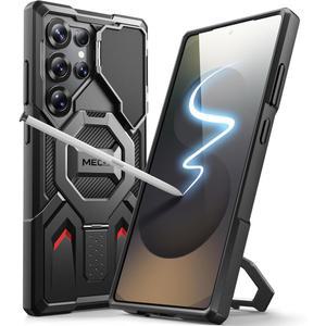 삼성 갤럭시 S24 울트라 케이스(링 스탠드 포함) 자기 전신 군사 전화 화면 케이스 Magsafe 드롭 보호