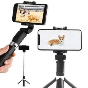 가성비 휴대용 유튜브 접이식 셀카봉일체형 셀프카메라 무선 신상 블루투스 셀카봉 트렌드 삼각대 좋은 리