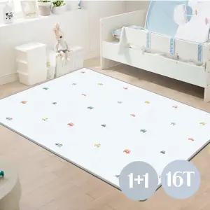 1+1  PE 웰빙플러스 놀이방매트 차차붕붕 185x140x1.6cm 2중엠보 논슬립