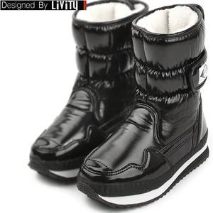 [블랙-KA0330] LIVITY 아동용 여성용 방한 방수 에나멜 벨트 털부츠 반부츠 스키부츠 패딩부츠