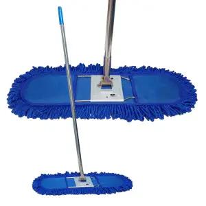 제이오마켓 극세사 원사 걸레 리스킹 90cm 스텐자루 세트/강당 복도 체육관 대형 밀대