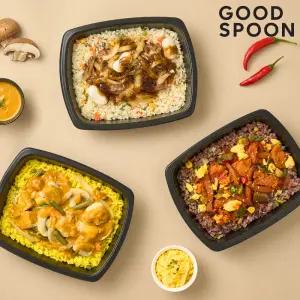 굿스푼 양많은 점보 도시락 3종 6팩 오야꼬동 오징어 제육덮밥 떡갈비 1주 식단