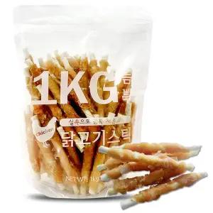 1KG 듬뿍 닭고기스틱 대용량 강아지 간식 반려견 개껌 애견간식