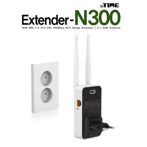 .IP TIME 와이파이 무선 확장기 증폭기 EXTENDER-N300/인터넷/공유기/USB/랜카드/무선랜/USB랜/카드/수신기