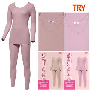 블링푸루 트라이 여성 순면 베이직 뉴센트 9부 상하의 보온 내의 세트