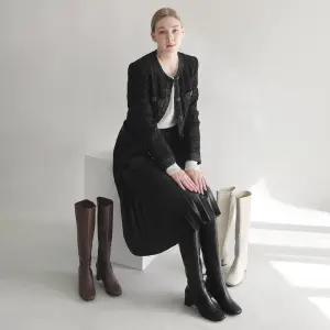 루디아 스퀘어 롱 부츠 굽선택 3.5/6.5cm