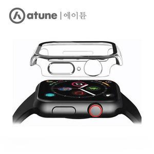 킹아이폰 에이튠 애플워치 7/8/9 강화유리 케이스 풀커버 41mm 투명 2개