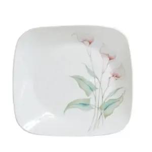 (23cm ) 코렐 백합 사각접시 중 반찬 플레이팅 파스타/셋트 고급 멜라닌 코랠 명품 부케 손님 맞이 식기