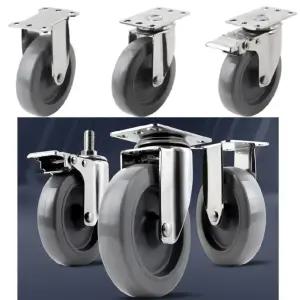 녹방지 스텐 브라켓 100mm 4인치 우레탄 대차 바퀴 산업용 내구성 달리 수레바퀴 똥구르마 DIY