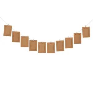 나무집게 종이액자 가랜드 10p세트(4x6) (크라프트)