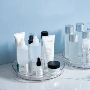 회전형 투명 트레이 특대   주방 화장대 수납정리 회전트레이 투명트레이 회전선반