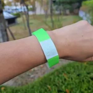 ONM 행사용 축제 종이 팔찌 컬러풀 일회용 형광 그린