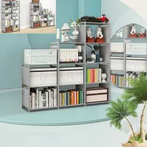 간이 조립 수납장 책장 거실 다용도 정리대 9칸 10칸/접이식/옷수납장/미니/거실/부엌/베란다/신발/책장