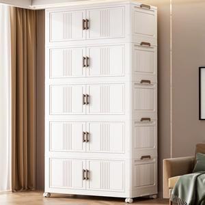 360 이동식 폴딩수납장 정리함 1층 다용도 이불 리빙 옷장 플라스틱 비키니 수납2