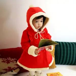 베이비 산타 빨간코트 유아 겨울 패딩 깜찍 뽀글 안감 아기 산타옷 유아동 점퍼 여아패딩