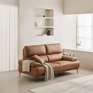 [삼익가구]포번 프리미엄 천연면피 소가죽 3인용 소파(스툴제외)