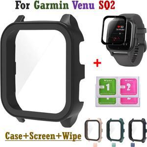 가민 베뉴 SQ2 시계용 PC 쉘 케이스 PMMA 스크린 보호 필름 스마트 팔찌 프레임 가민 베뉴 SQ 2 베젤