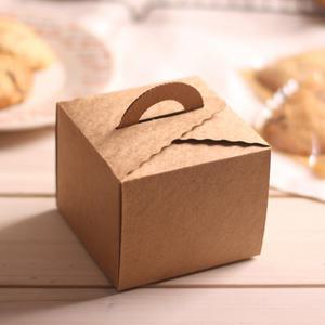 손잡이 쿠키상자 Mini 크라프트 3장 / 홈베이킹 박스 선물 포장