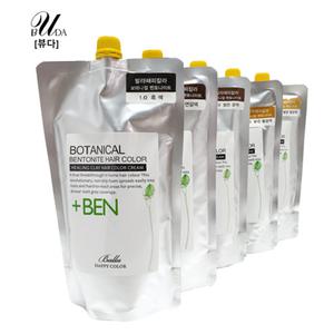 [뷰다] 천연 보타니컬 벤토나이트 헤어칼라 /미용실/염색방/셀프용/염색약-500g+산화제500g)세트