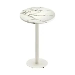 [하이파가구]화이트라인 마블바테이블600 사각-원형 색상2