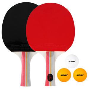 탁구라켓 세트 (라켓2개+탁구공3개) 쉐이크핸드 탁구채 양면라켓 실속세트