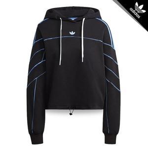 [아디다스] 우먼스 컷라인 크롭 후드 긴팔 IC2199 블랙_신