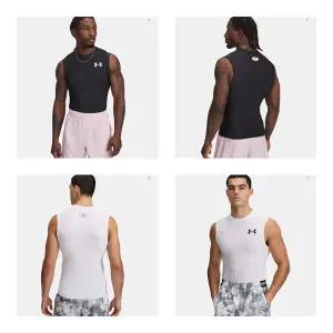 [언더아머](대전신세계)1390100블랙 화이트 2컬러  OG 히트기어 컴프레션 민소매 나시 운동복 기능성 티...